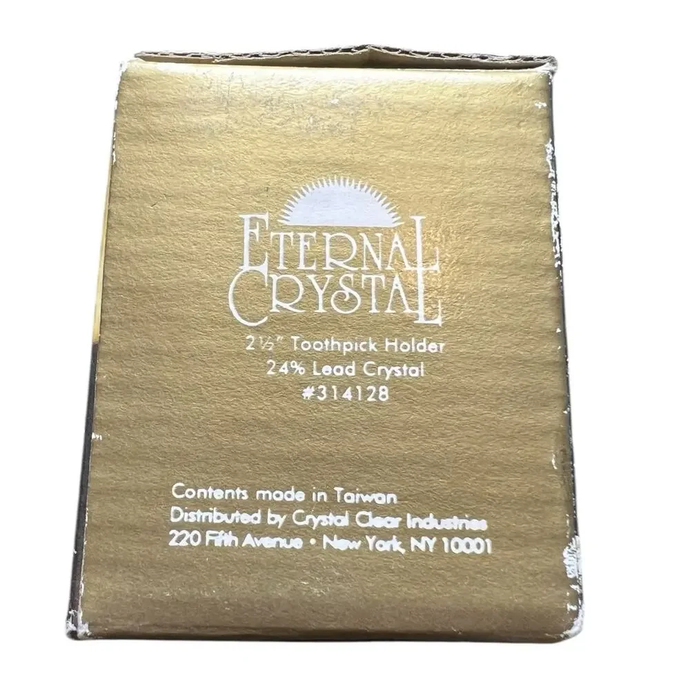 Vintage‎ Eternal Crystal Toothpick Holder in Original Box 24% Lead Crystal
